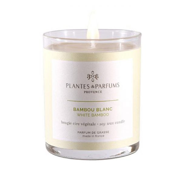 white bamboo candle