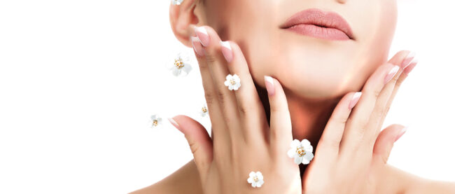 Facial care woman with great skin