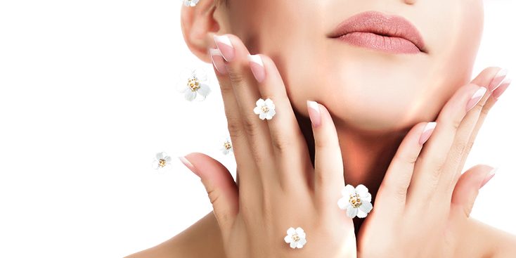 Facial care woman with great skin